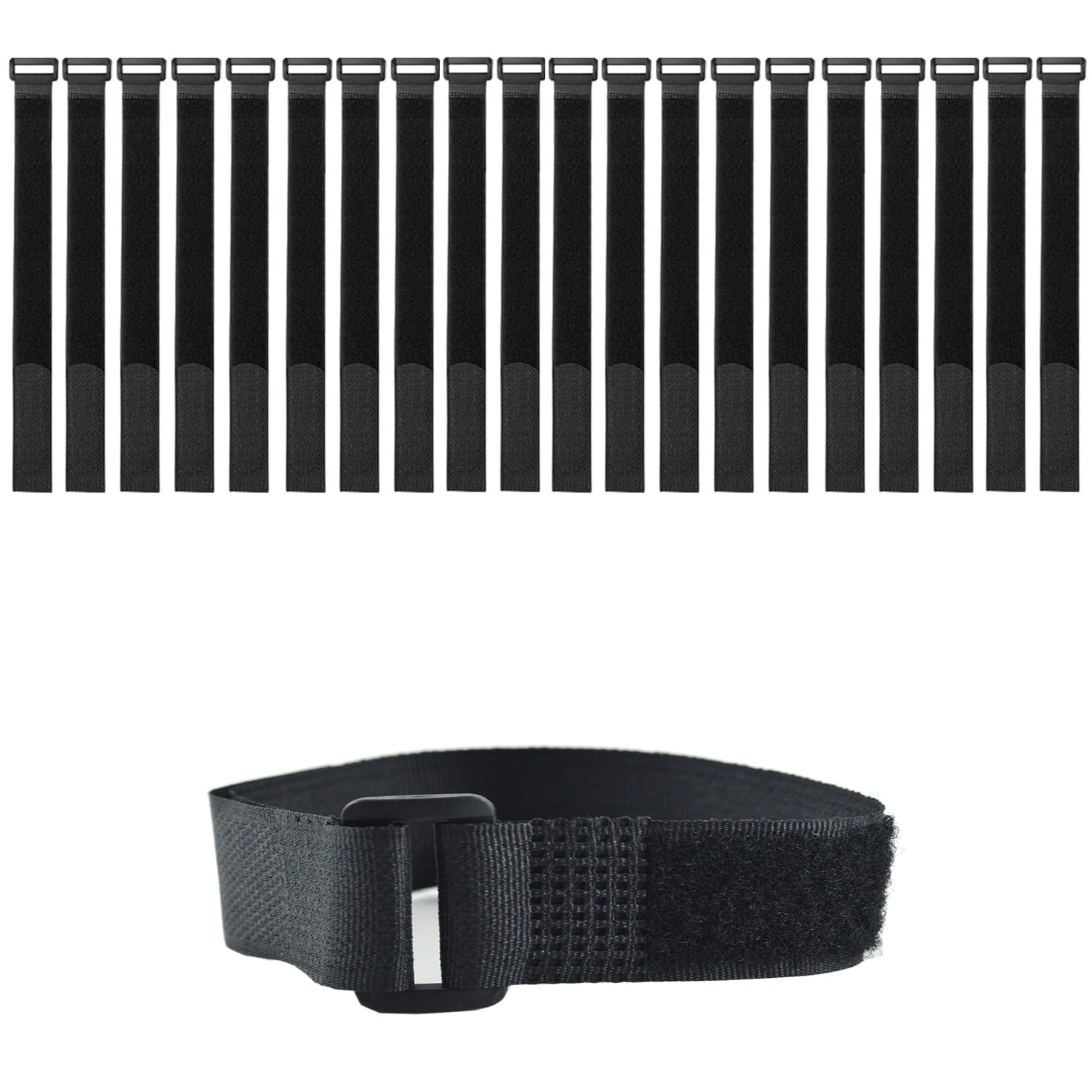 Photo 1 of HUAHAITGCH 20 Pack 8 Inch Reusable Fastening Cable Ties and Cable Straps,Adjustable Multi-Purpose Hook and Loop Straps Nylon Cable Ties Organizer Fastener Management Wire Straps