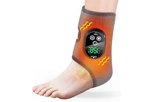 Foot Massager with Heat, Cordless Heated Ankle Massager, Ankle Heating Pad with 6 Heat Levels and 3 Vibration Modes, Heated B