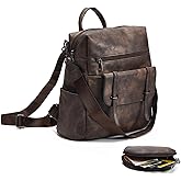 KoboIn Backpack Purse for Women Fashion Designer Laptop Backpack for Women 15.6 inch Casual Daypack Backpacks with Wristlet (Two-toned Coffee)