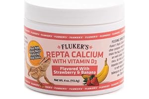 Fluker's Repta Strawberry-Banana Flavored Calcium with Vitamin D3 (4oz) - Includes Attached DBDPet Pro-Tip Guide