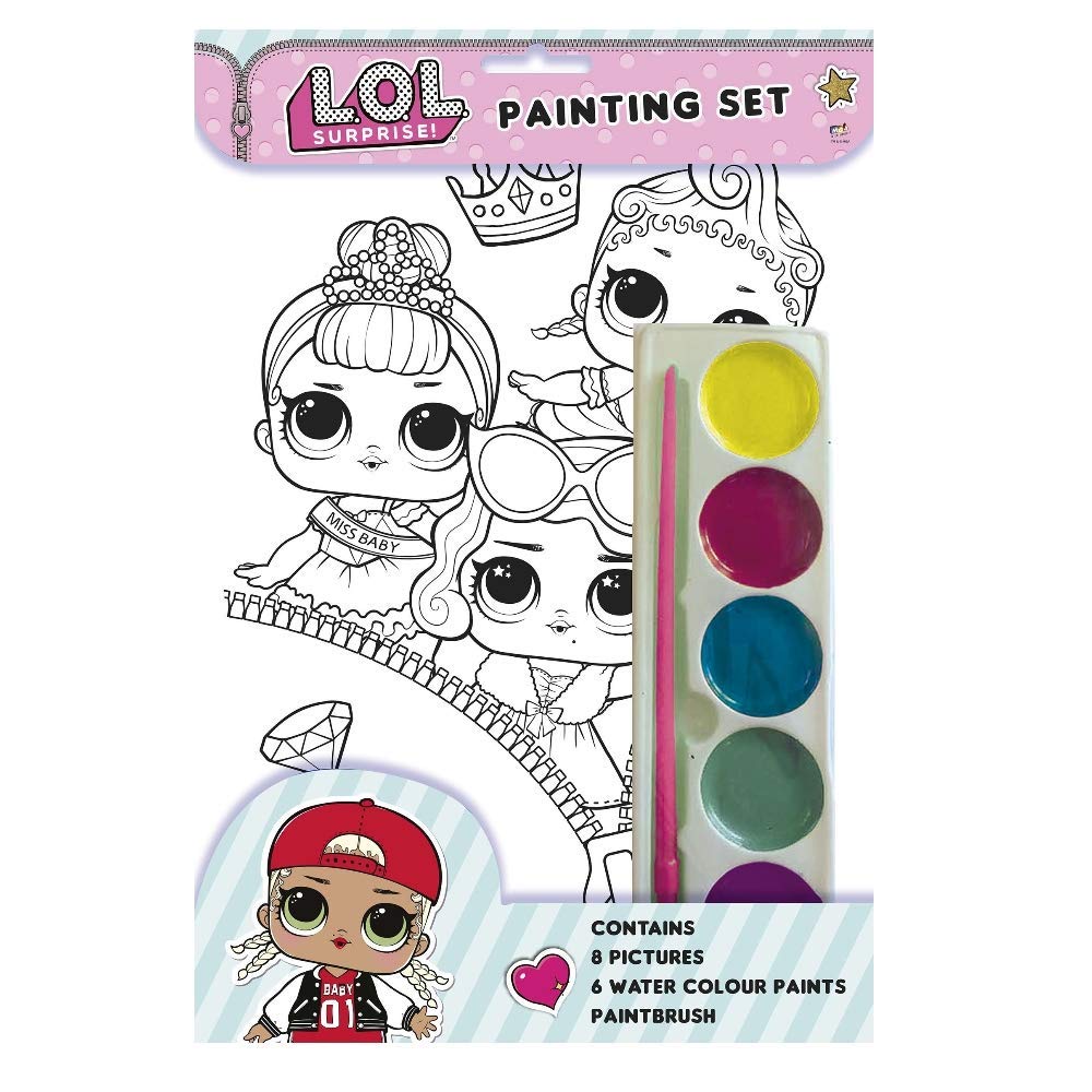 LOL Surprise Painting Set With Brush Paints & 8 Pictures To Paint