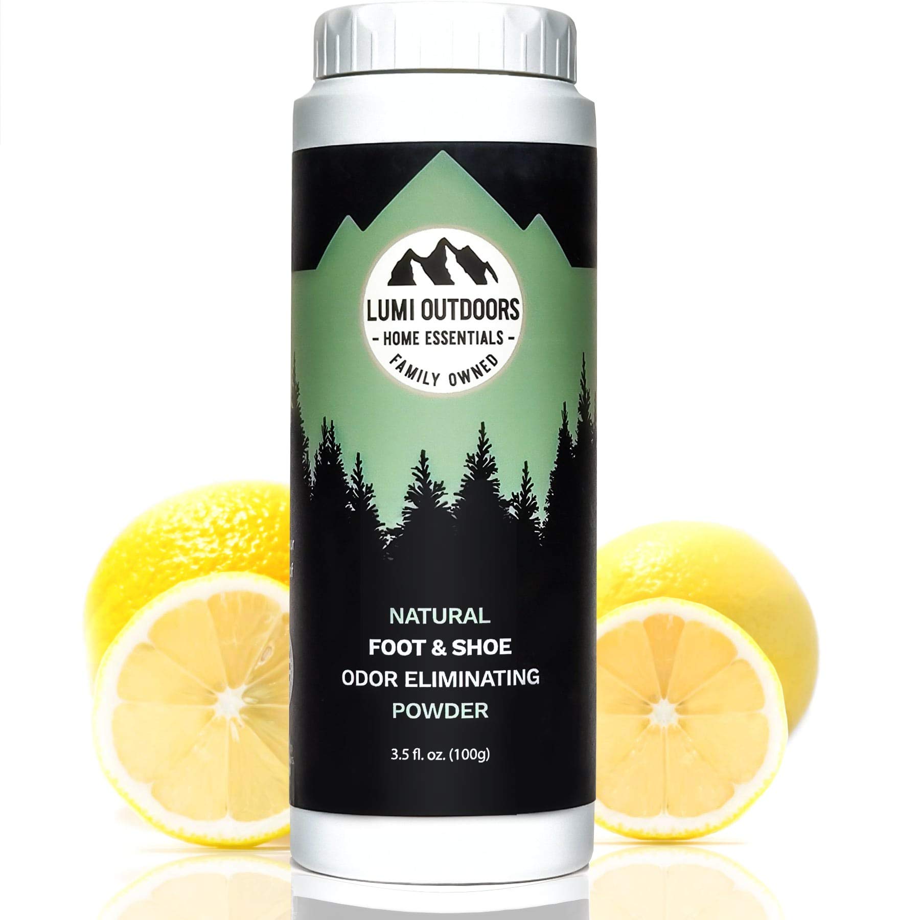 Natural Foot Powder Deodorizer &amp; Shoe Odor Eliminator - Talc Free Foot Deodorant by Lumi Outdoors