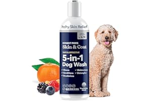 Honest Paws Dog Shampoo and Conditioner - Premium Dog Wash for Allergies and Dry, Itchy, Moisturizing for Sensitive Skin - Sulfate Free, Plant Based, All Natural -16 Fl Oz