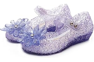 TANDEFLY Flats Mary Jane Dance Party Cosplay Shoes, Snow Queen Princess Sandals for Little GirlsToddler, Birthday, Christmas