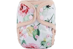 Sigzagor Newborn Baby Diaper Nappy Cover 8lbs-10lbs for Girls (Pink Rose)