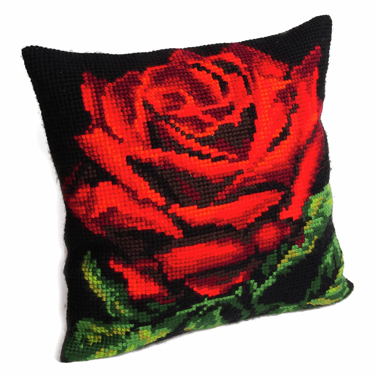 Collection d'Art Cross Stitch Cushion: Damask Rose