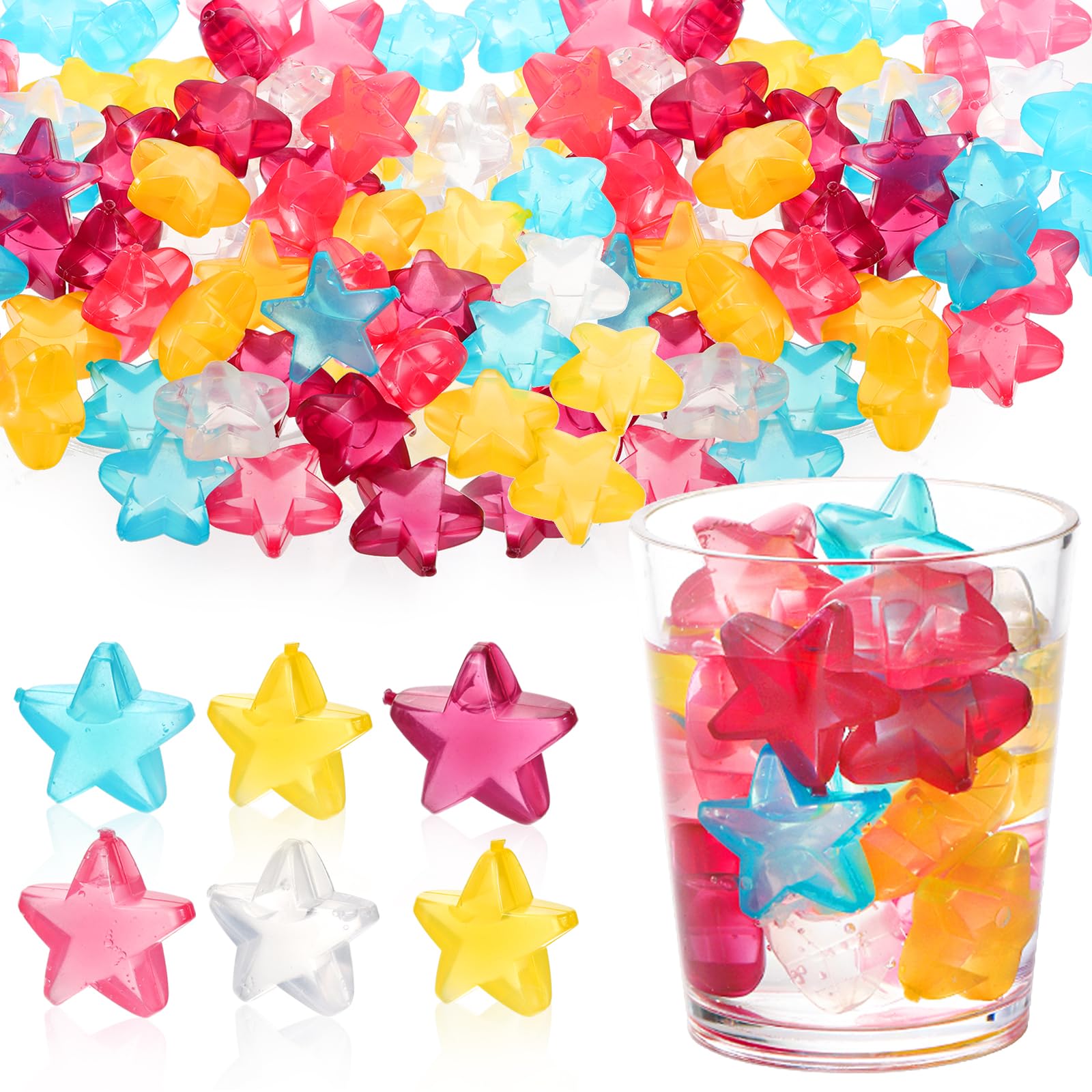 Photo 1 of Dicunoy 200 PCS Reusable Plastic Ice Cubes for Drinks, Colorful Refreezable Non Diluting Ice Cubes for Cocktails, Whiskey, Wine, Coffee