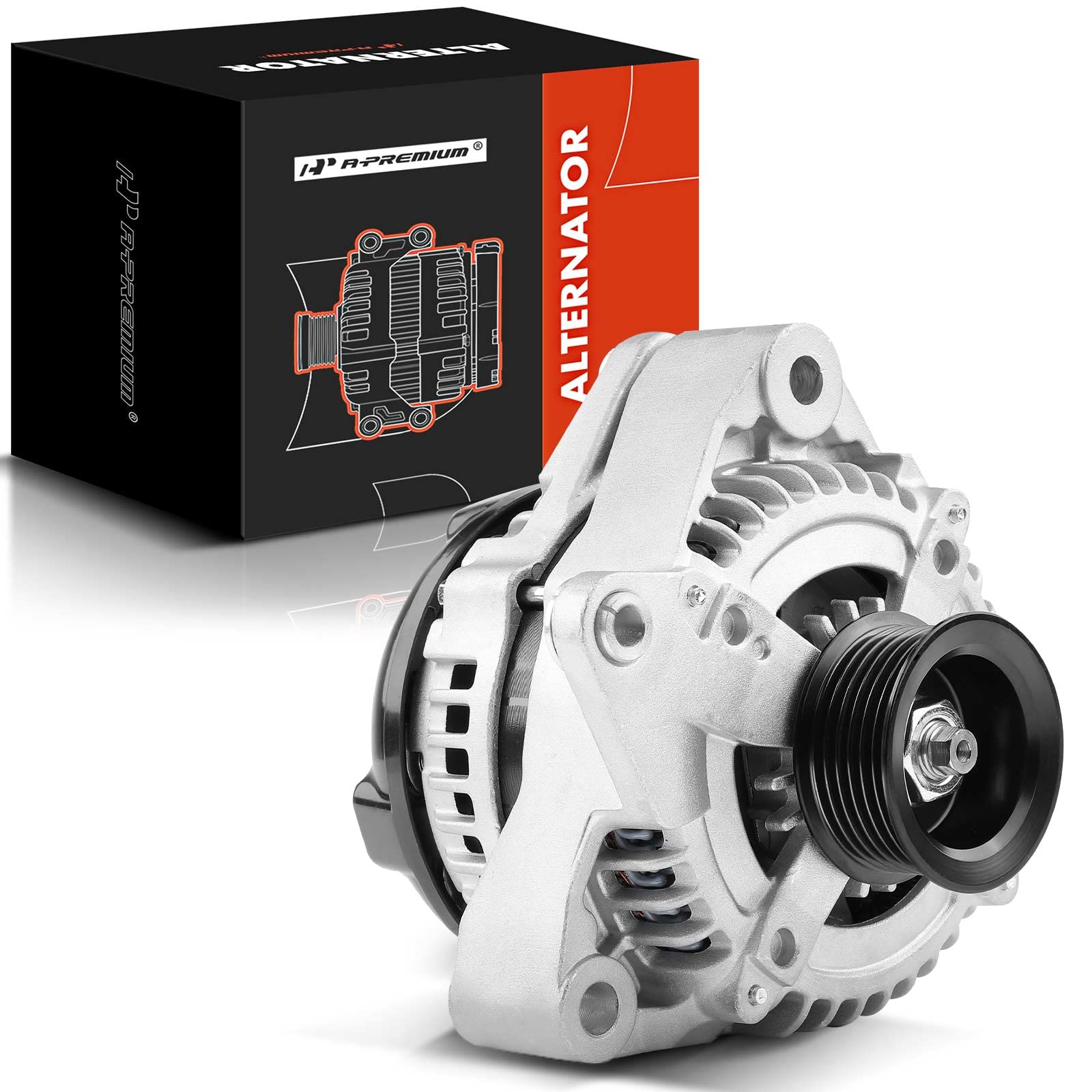 Photo 1 of A-Premium Alternator Compatible with Toyota Sequoia 2003 2004 2005 2006 2007 2008 2009 V8 4.7L, 12V 150Amp Clockwise 6-Groove Pulley, Replace# 27060-0F050, 104210-3390, 104210-5500