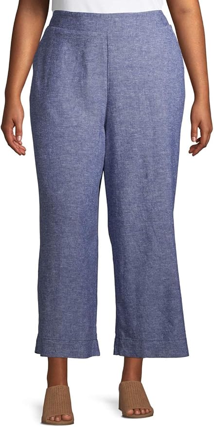 plus size linen crop pants