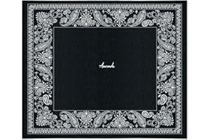 Aucuda Paisley Drum Rug 6x6.6ft Large Drum Mat Outdoor, Tightly Woven Fabric Cool Drum Set Carpet with Non-Slip Grip Bottom, Electric Drum Accessories, Studio, Apartment, Soundproof, No Crease.