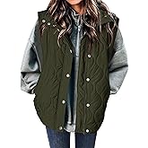 Zeagoo Puffer Vest Women Sleeveless Quilted Jacket Lightweight Snap Zip Up Stand-up Collar Down with Pockets Outerwear