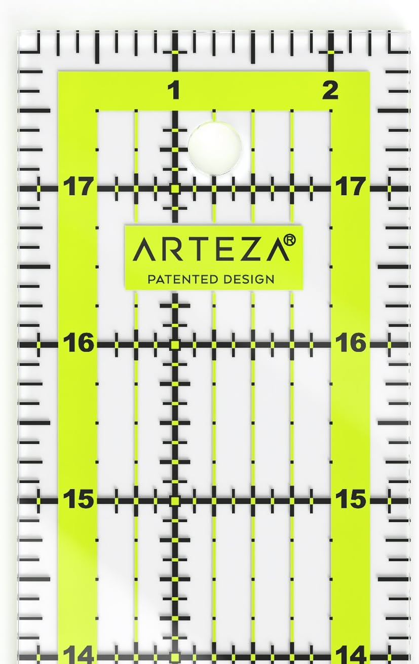 Arteza Quilting Ruler, 2.5 Inches Wide x 18 Inches Long Laser Cut