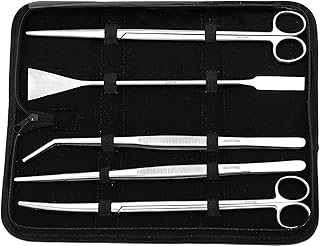 Komplett-Aquarium - Terrarium Set (Pflanzen-Pinzetten, Pflanzenschere, Kiesspatel im Etui), Edelstahl