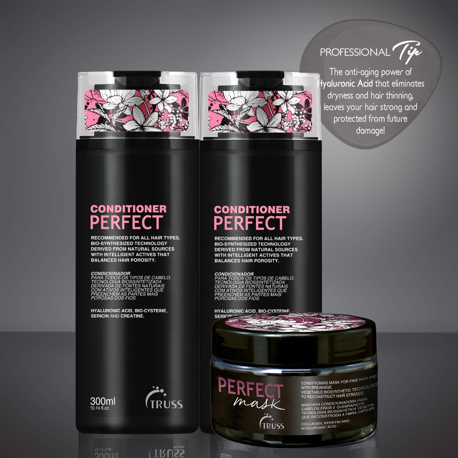 TRUSS Perfect Hair Mask with Collagen, Keratin & Hyaluronic Acid - Deep Conditioning Hair Treatment - Intense Moisture & Hydration - Repairs Fine, Thinning, Brittle, Dry Damaged Hair