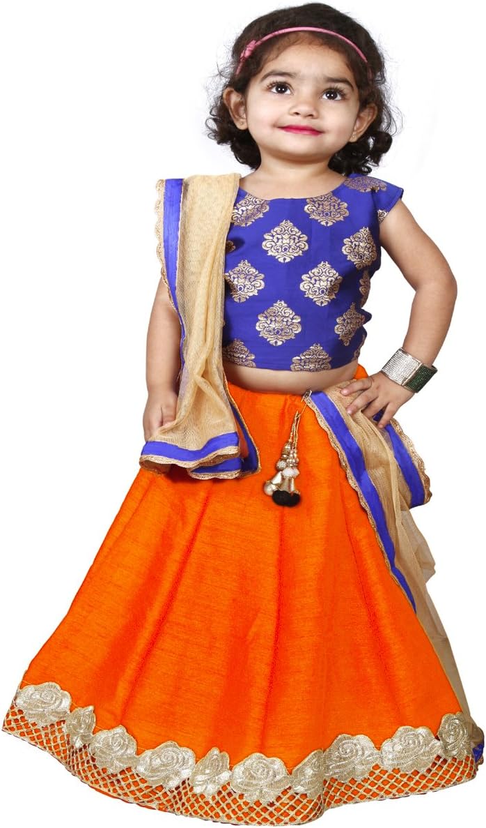 NAJARA FASHION Girls' Jacquard, American Crepe & Net Lehenga Choli