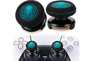 Playrealm FPS Thumbstick Extender & Printing Rubber Silicone Grip Cover 2 Sets for PS5 Dualsenese & PS4 Controller (Cthulhu Abyss Blue)