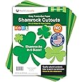 FreshCut Crafts 140 Piece Shamrock Cutouts Set: Pre-Cut Green Irish Clover Shapes for School Supplies, Decorating Themed Even