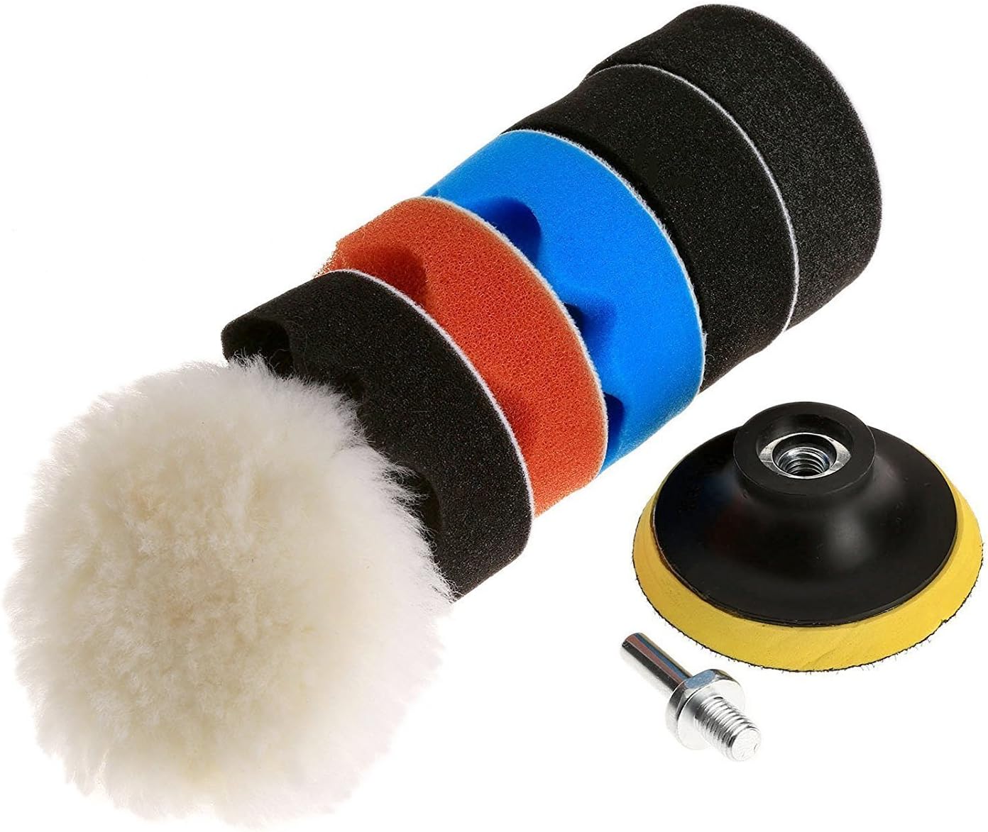 CATUO7pcs Polishing Buffing Pad Auto Car Polisher Buffer Set With Drill Adapter Kit