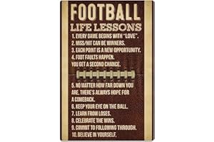 JIUFOTK Football Life Lessons Metal Tin Signs Football Guide Retro Posters Football Players Collectible Plaques Football Club Home Room Wall Decor 12x17 Inches