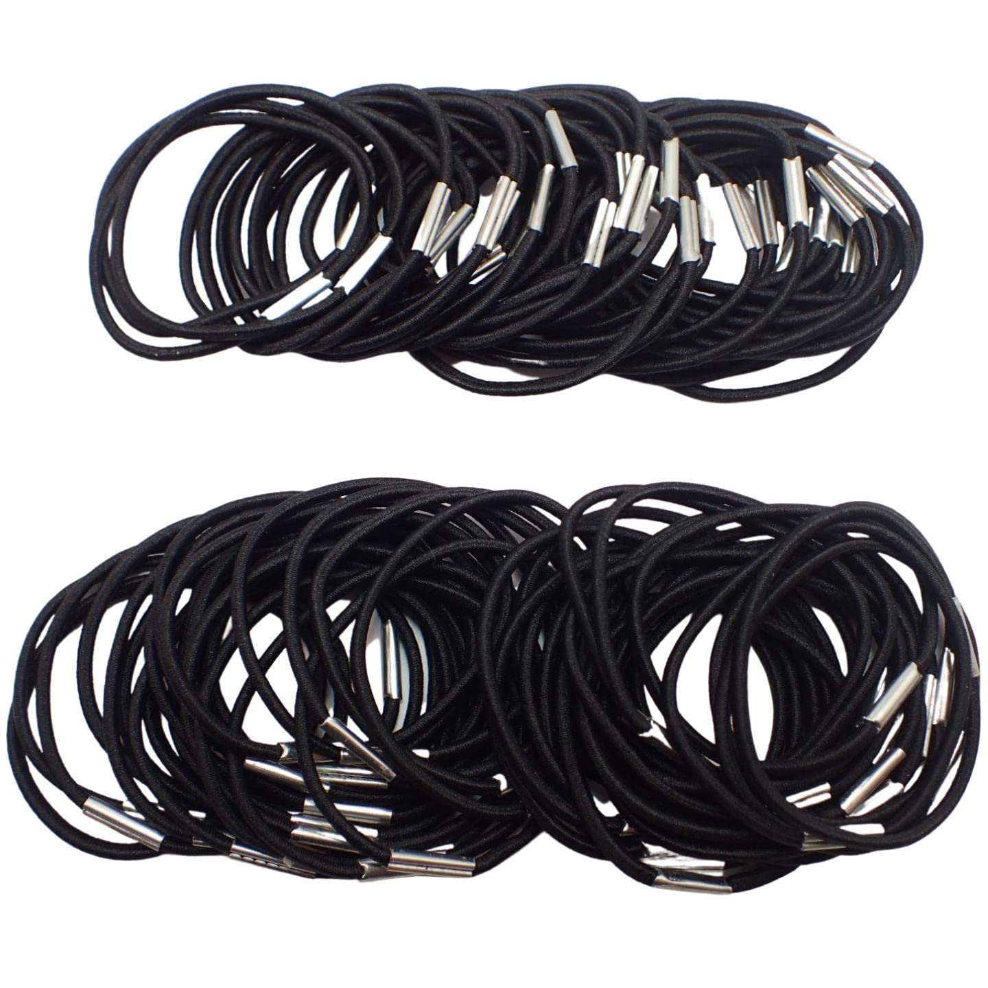Topkids Accessories 100pcs Hair Bands Hair Ties Hair Tye Hair Elastic Hair Ties Thin Hair Ties Thick Hair Elastics Hair Bobbles Ponytail Holders Hair Bobbles For Women, Ladies, Girls (2mm, Black)