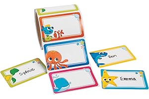 Fun Express Ocean Sea Animal Name Tag Labels - VBS Vacation Bible School Supplies/Decor - Teacher Classroom Supplies, Daycare and Party Supplies - 100 Pack