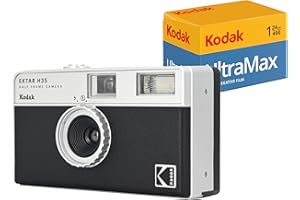 KODAK EKTAR H35 Half Frame Film Camera (Black, Bundle with 24exp Film)