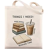 Book Lovers Gifts, Funny Bookish Gifts, Canvas Book Bags for Women, Cute Tote Bag for Readers