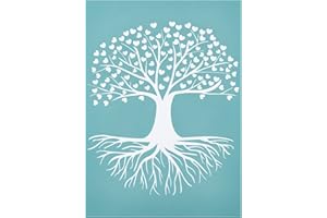 OLYCRAFT 11x8.6 Inch Self-Adhesive Silk Screen Printing Stencil Reusable Pattern Stencils Tree with Heart for Painting on Wood Fabric T-Shirt Wall and Home Decorations
