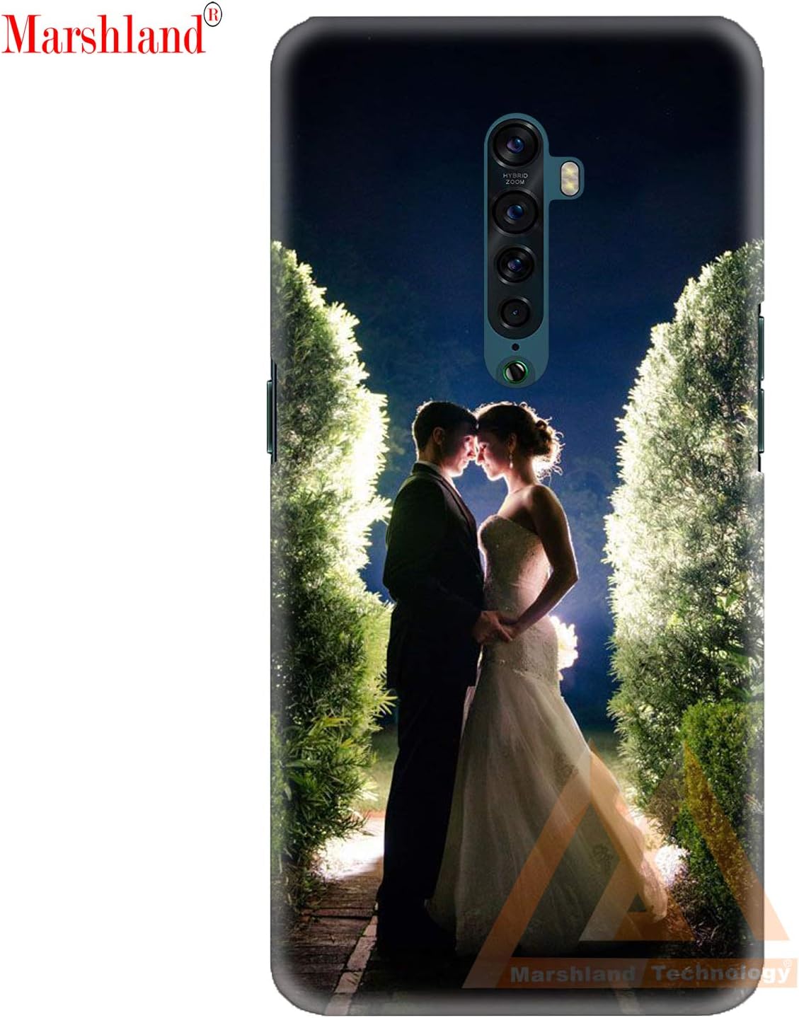 MARSHLAND Latest Romantic Couple Pattern Printed Design Hard Back Cover Compatible for Oppo Reno 2