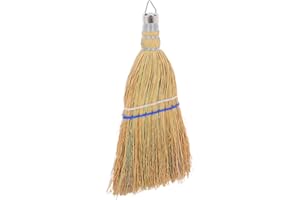 Veemoon Outdoor Handheld Whisk Broom Heavy Duty Straw Patio Broom for Garden Garage Driveway Cleaning and