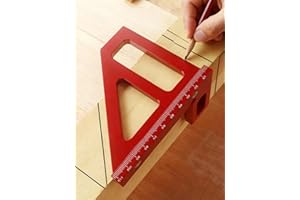 Aluminum Alloy Carpenter Square 45 90 Degree Marking Ruler Metric Scale for Woodworking Layout Tools
