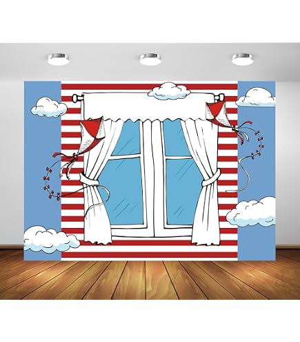 Basifoto Red And Blue Stripes Backdrop Party Supplies Birthday...