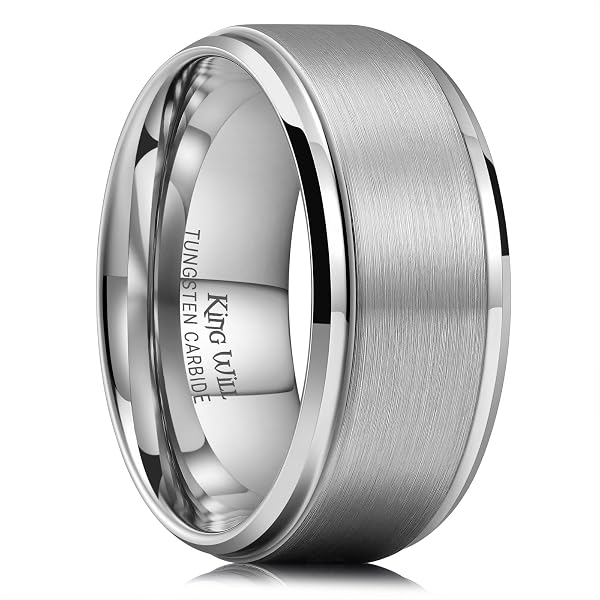 Fashion Month 6mm Silver Tungsten Carbide Ring – Simple Flat Top Wedding Band, Size 13 - View #12