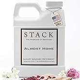 STACK Almost Home Luxury Laundry Detergent - Highly Scented Laundry Detergent for HE & Standard Washers - Infused With Roses, Jasmine, Suede, & Musk - Dye Free Gentle & Effective Cleaning - 16 oz