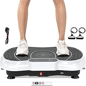 Dskeuzeew Vibrationsplatte Vibrationsgerät - Vibrationstrainer Zuhause mit 99 Intensitätsstufen + 5 Vorprogramm für Ganzkörpertraining Gewichtsabnahme Muskelaufbau