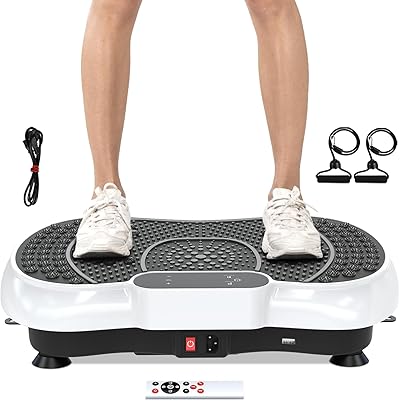 Dskeuzeew Vibrationsplatte Vibrationsgerät - Vibrationstrainer Zuhause mit 99 Intensitätsstufen + 5 Vorprogramm für Ganzkörpertraining Gewichtsabnahme Muskelaufbau