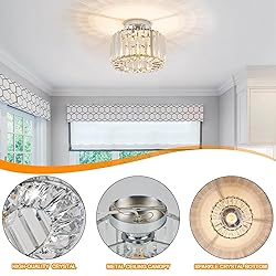 BUXVRCS Crystal Ceiling Light Fixture - Semi Flush