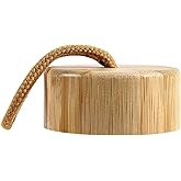 Aqulea Bamboo Lid for 32 Oz Wide Mouth Motivational Glass Water Bottles - Durable, Stylish and BPA - Free, Bamboo Top Replacement Cap