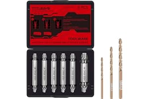 TNTLEAYS Gifts for Men, 9 PCS Broken Screw Extractor Set - Adult Men Christmas Stocking Gifts, Upgraded Model HSS 6542, Stripped Screws Nuts and Bolts Drill Tool, Broken Stripped Screw Extractor