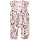 Burt's Bees Baby baby-girls Jumpsuit, 100% Organic Cotton One-piece Sleeveless Outfit Coverall