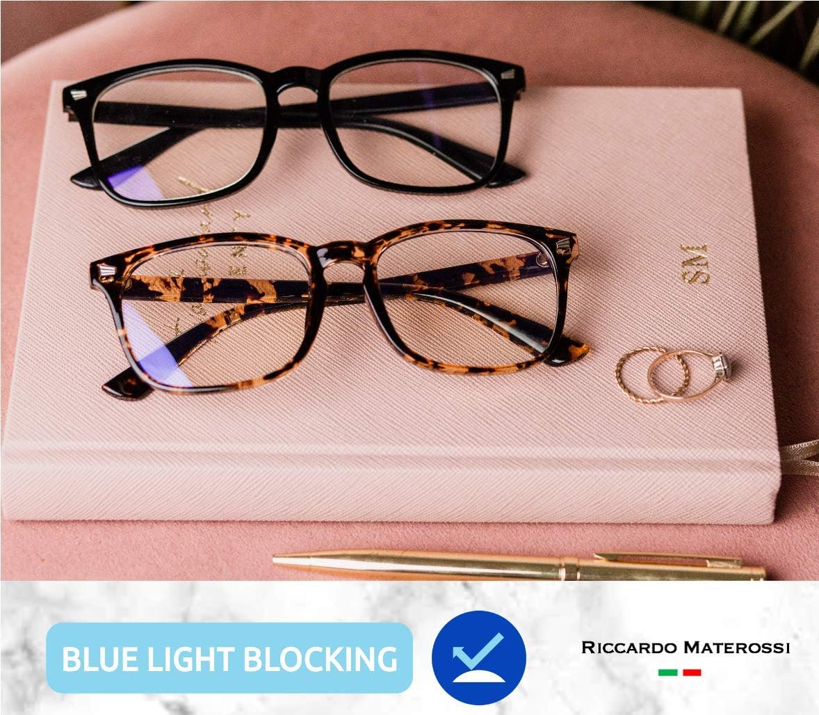 Riccardo Materossi® - Premium 99.9% Blue Light Blocking Glasses (380-410nm) - Reduce Headaches and Improve Sleep - UK Based Brand - Image 5