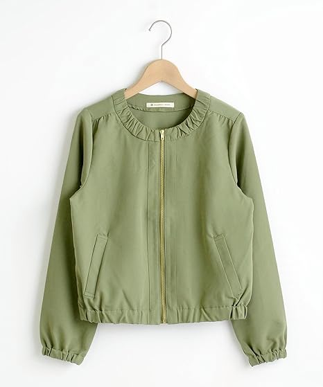 Amazon マジェスティックレゴン Majestic Legon ノーカラーzipブルゾン M カーキグリーン コート ジャケット 通販