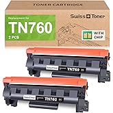 Compatible Toner Cartridge Replacement for Brother TN760 TN-760 TN730/760 TN-730 High Yield MFC-L2710DW MFC-L2750DW HL-L2395DW HL-L2370DW DCP-L2550DW HL-L2390DW HL-L2350DW Printer Black, 2 Pack