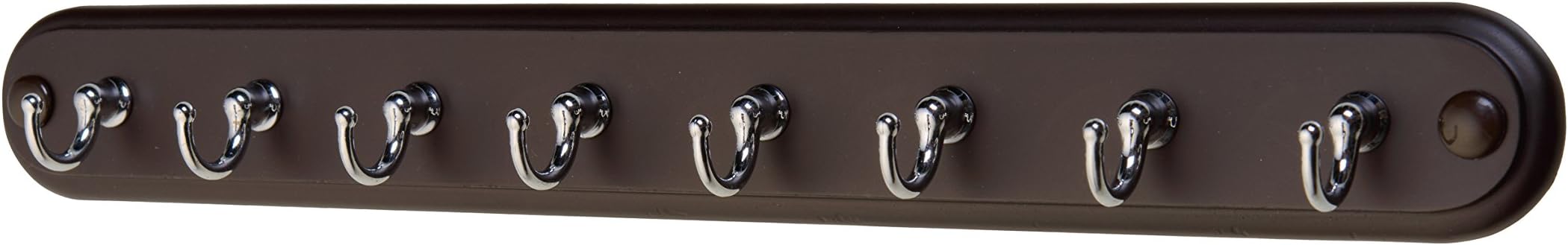 Modern Eight (8) Hook Key Rack by Weirwood (Espresso Wood/Chrome Hooks)