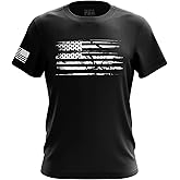Patriotic American Flag Men’s T-Shirt | Heavyweight Classic Fit Short Sleeve Shirt - White Flag - 3XL