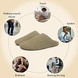 QFH Womens & Mens Cozy House Slippers - Portable