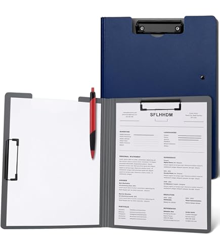 Professional Portfolio Professional Turquoise Resume Folder & Clipboard - Letter/A4 Size Portfolio With Pen Holder For Interviews & Business Professional Portfolio Folio A4 Size