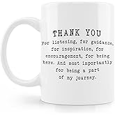 BESERH Thank You Gifts Coffee Mug Cup, Appreciation Gifts for Women Men Coworker Friend Teacher Mentor Nurse Boss Leader, Thank You for Being Part of My Journey Ceramic Coffee Mug 11 oz