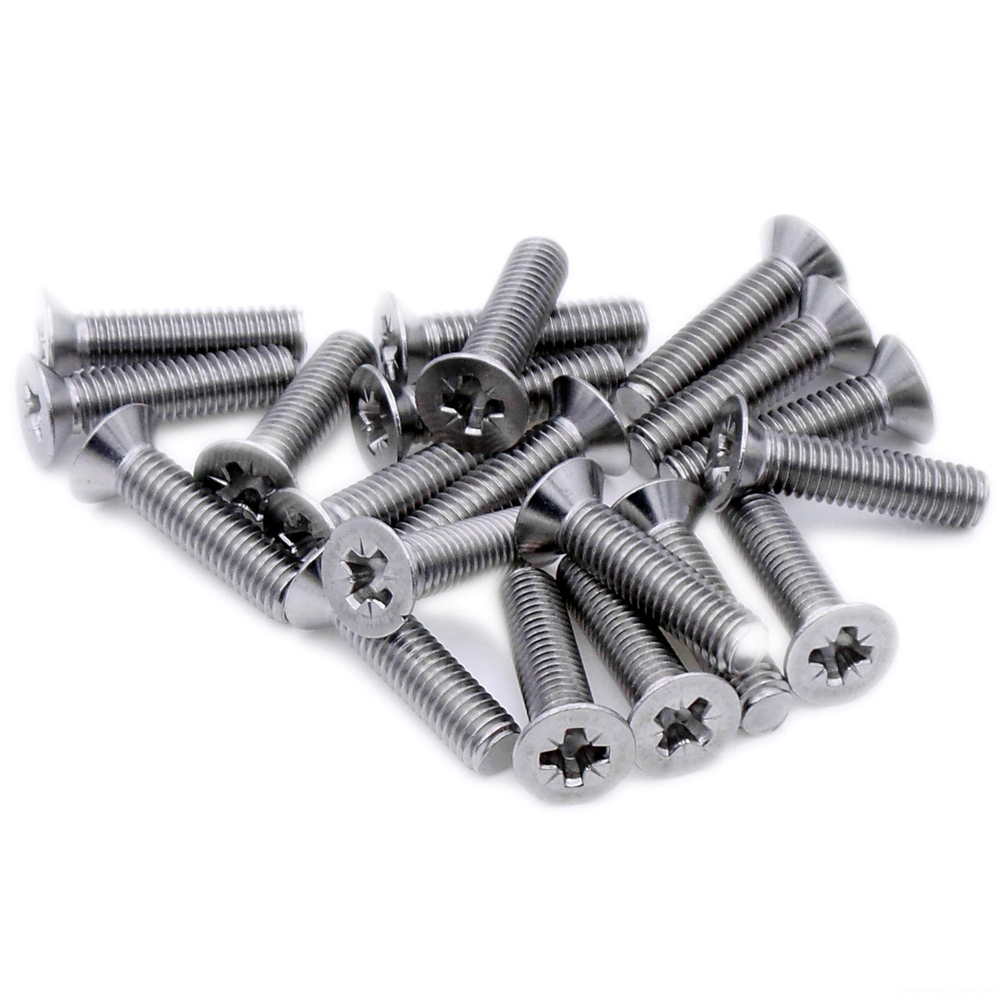 M2.5 (2.5mm x 5mm) Pozi Countersunk Machine Screw (Bolt) - Stainless Steel (A2) (Pack of 20)