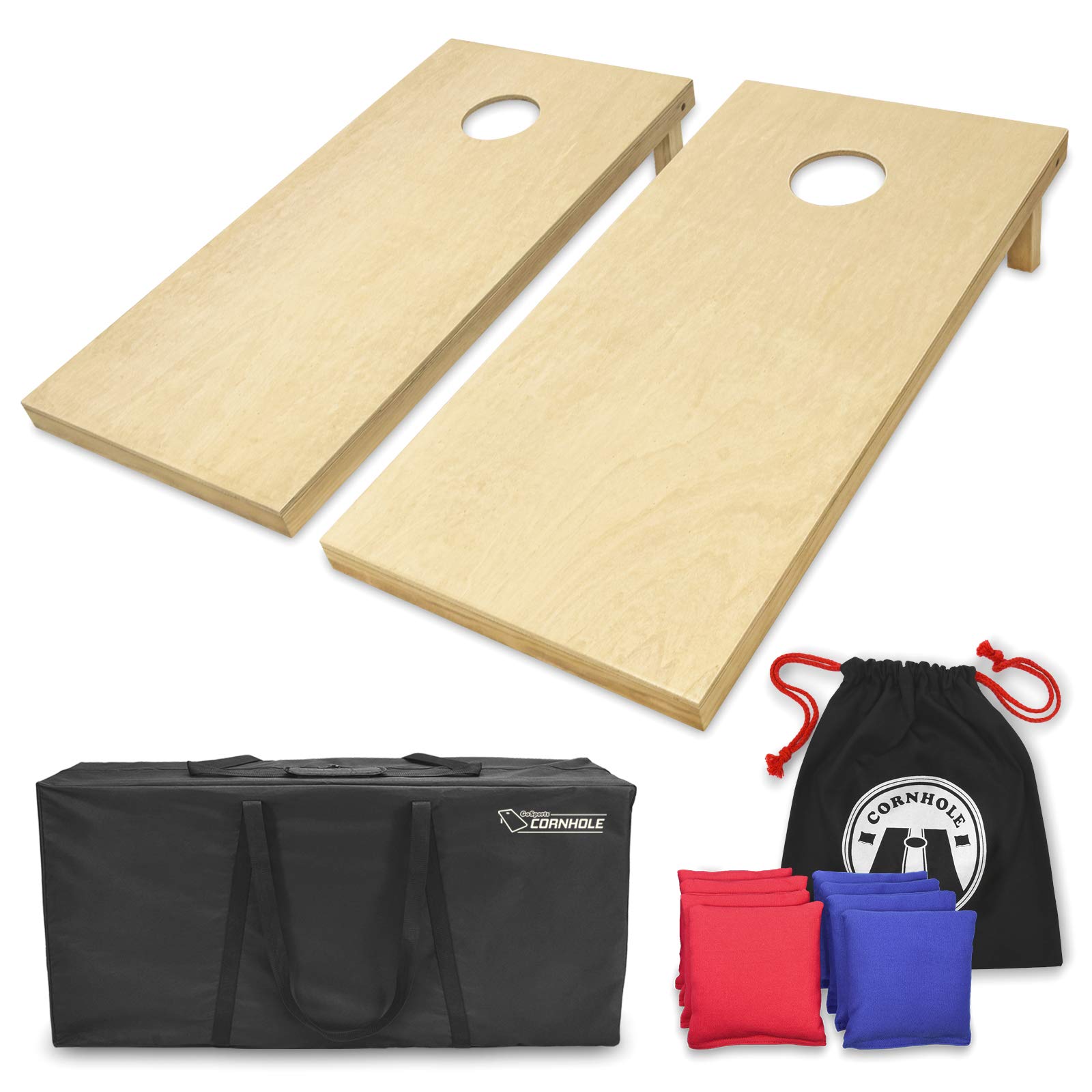 Buy GoSports Solid Wood Premium Cornhole Set Choose Between 4'x2' or